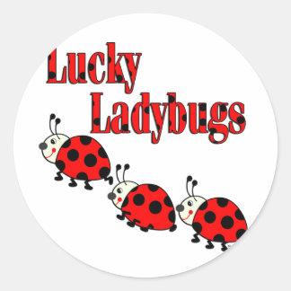 Sticker Rond Lucky Little Ladybugs