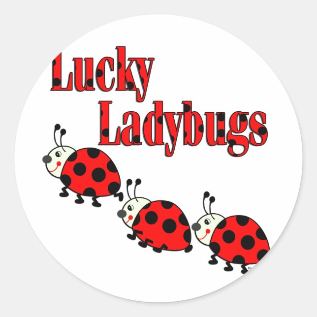 Sticker Rond Lucky Little Ladybugs (Devant)