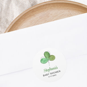 Sticker Rond Lucky Little Shamrock Baby shower