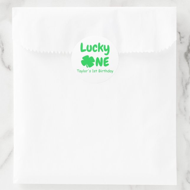 Sticker Rond Lucky One 1er anniversaire (Sac)