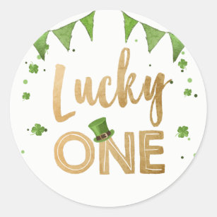 Sticker Rond Lucky One St Patrick's Day Favor Tag Cupcake Étiqu