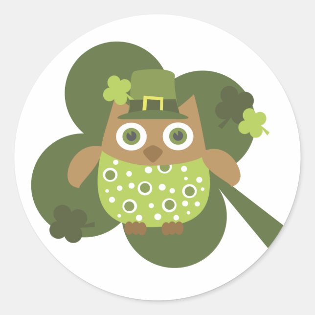 Sticker Rond Lucky Owl (Devant)