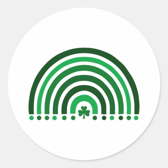 Sticker Rond Lucky Rainbow Clover - Saint Patrick's Day Géométr (Devant)