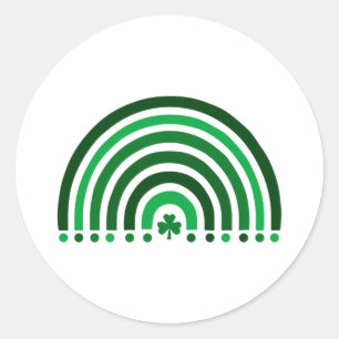 Sticker Rond Lucky Rainbow Clover - Saint Patrick's Day Géométr