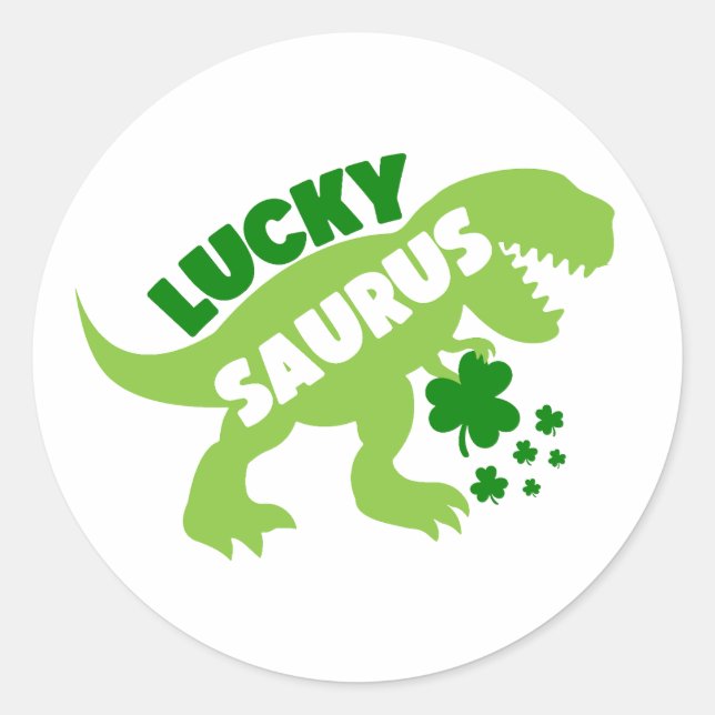 Sticker Rond Lucky Saurus ☘️ 🦖 (Devant)