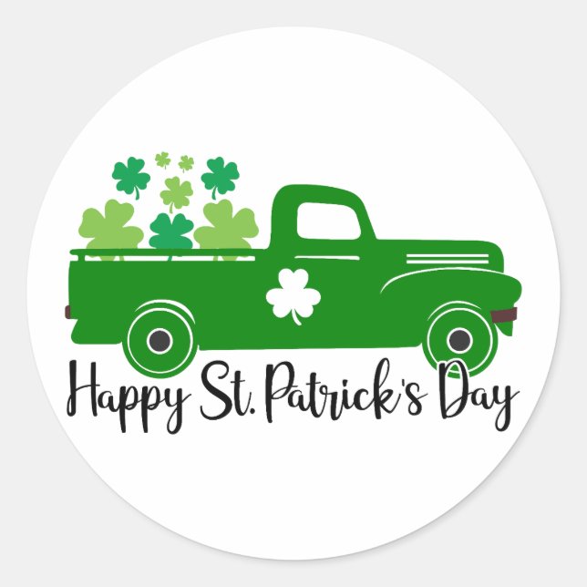 Sticker Rond Lucky Vibes - Bonne St. Patrick’s Day! 🍀 ✨ (Devant)