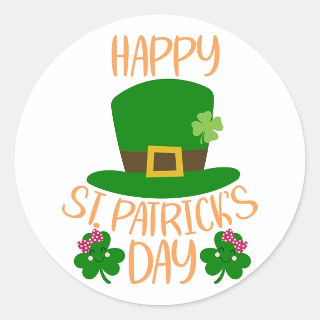 Sticker Rond Lucky Vibes - Bonne St. Patrick’s Day! 🍀 ✨ (Devant)
