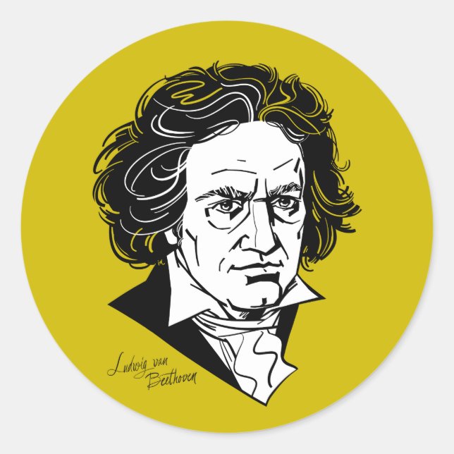 Sticker Rond Ludwig van Beethoven (Devant)