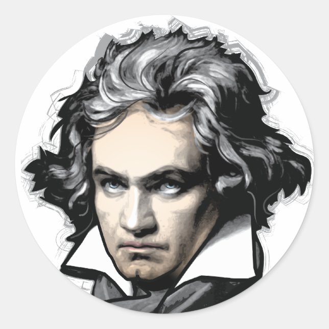 Sticker Rond Ludwig van Beethoven (Devant)