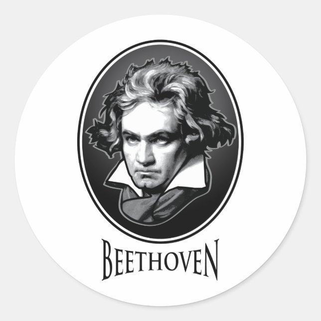 Sticker Rond Ludwig van Beethoven (Devant)