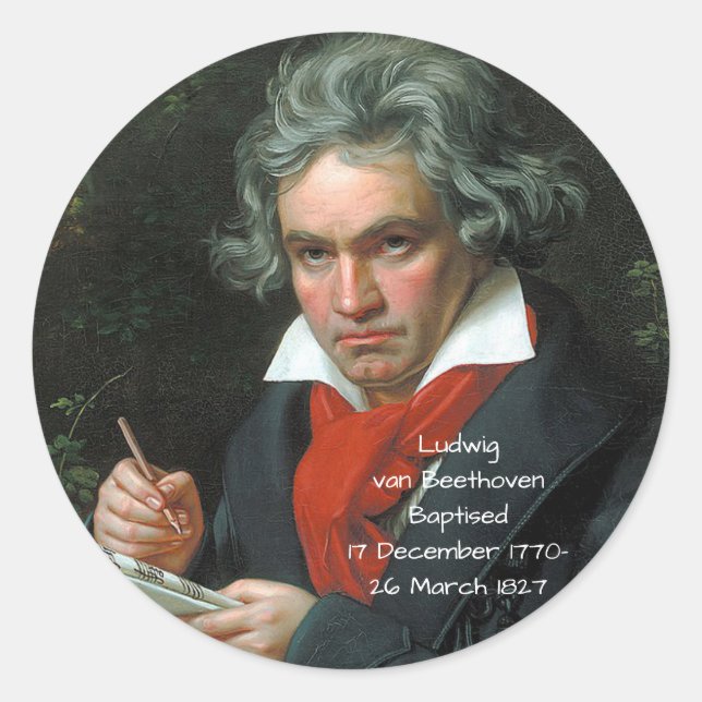 Sticker Rond Ludwig van Beethoven, 1820 (Devant)