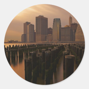 Sticker Rond Lueur de coucher du soleil pendant les cieux