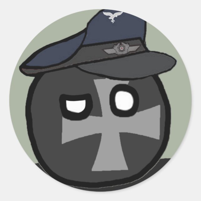 Sticker Rond LuftwaffeBall - ballon de polandball (Devant)
