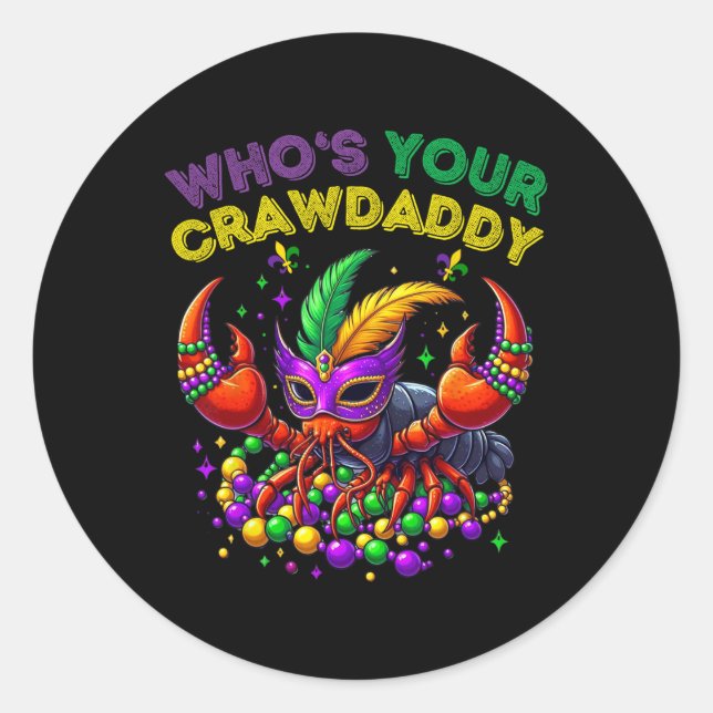 Sticker Rond Lui Déchirer Votre Crawdaddy Crawfish Jester perle (Devant)