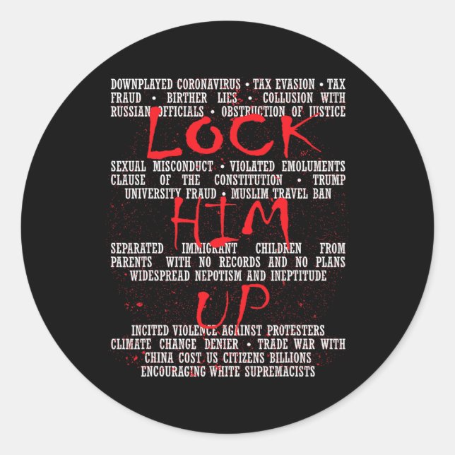 Sticker Rond Lui fait monter l'anti-trump (Devant)