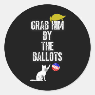 Sticker Rond Lui Par Les Sondages Kamala Harris 47 47th Preside