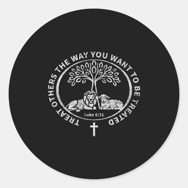 Sticker Rond Luke 6_31 Jesus Bible Verse Christian Faith The Go (Devant)