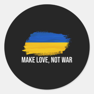 Sticker Rond L'Ukraine faisons l'amour pas la guerre