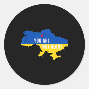 Sticker Rond L'Ukraine vous n'êtes pas seul Kiev Carte Soutien