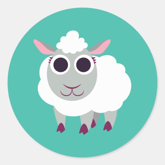 Sticker Rond Lulu le mouton (Devant)