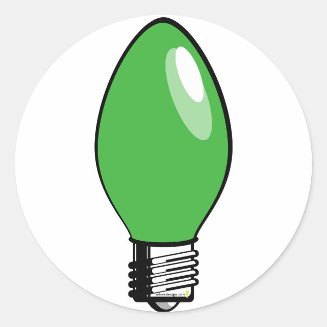 Sticker Rond Lumière de l'arbre de Noël vert (Devant)