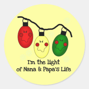 Sticker Rond Lumière de Nana et de Papa's Life Tshirts and Gift