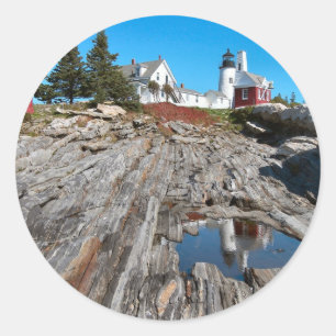Sticker Rond Lumière de point de Pemaquid