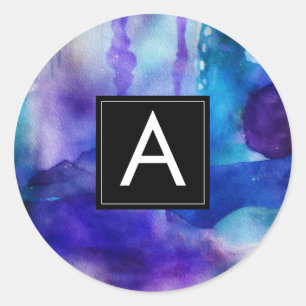 Sticker Rond Lumière fluide Aquarelle abstraite
