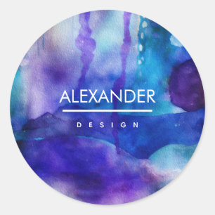 Sticker Rond Lumière fluide Aquarelle abstraite