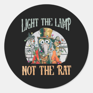 Sticker Rond Lumière La Lampe Pas Le Rat Noël Drôle Vacances