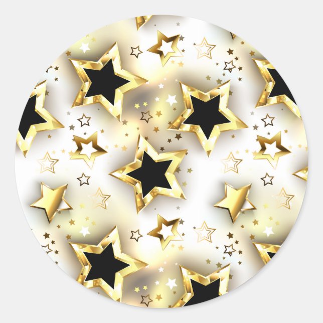 Sticker Rond Lumière transparente avec étoiles or (Devant)