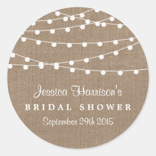 Sticker Rond Lumières À Chaîne Blanche Sur La Fête des mariées