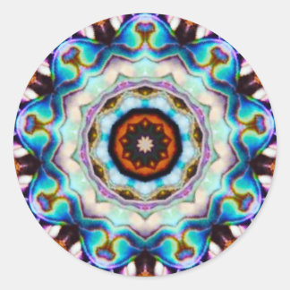 Sticker Rond Lumières bleues de la fracture Paua Shell