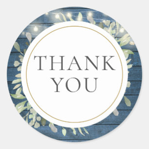 Sticker Rond Lumières de Chaîne Rustiques Faveur de Mariage de 