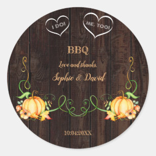 Sticker Rond Lumières de corde de citrouille d'automne Vieille 