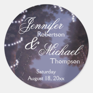 Sticker Rond Lumières de l'arbre rustique