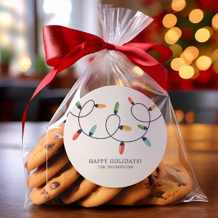 Sticker Rond Lumières de Noël colorées