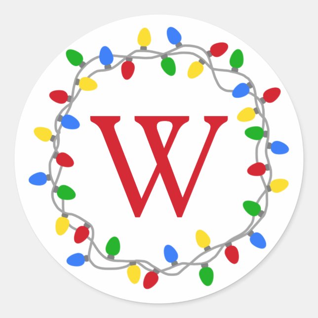 Sticker Rond Lumières de Noël | Courbe circulaire personnalisée (Devant)