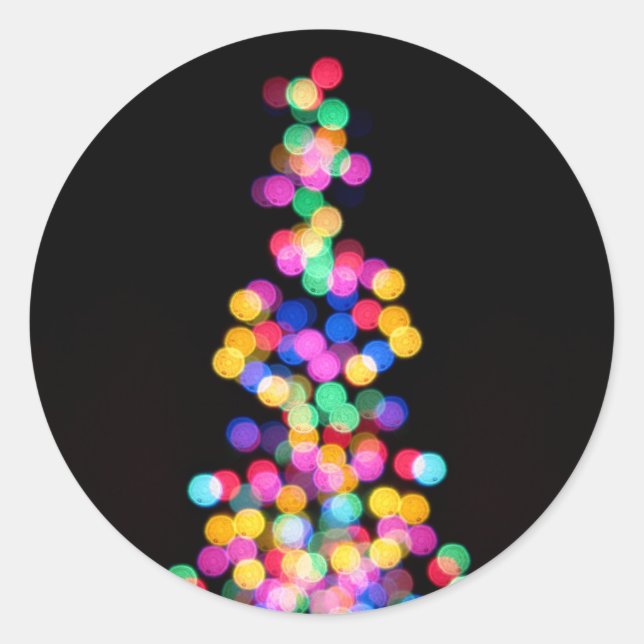 Sticker Rond Lumières de Noël floues (Devant)