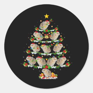 Sticker Rond Lumières de Noël Pika pour amateur de Pika sur un