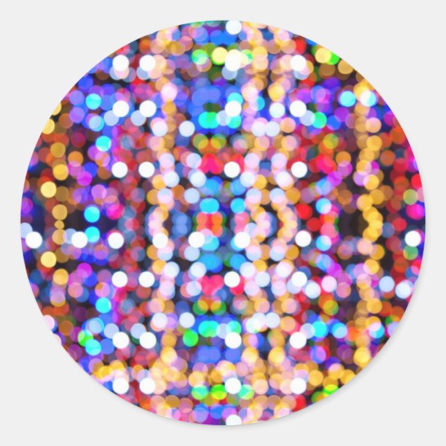 Sticker Rond Lumières floues colorées (Devant)