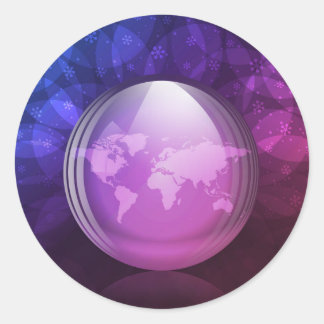 Sticker Rond Luminescent neigeux globe