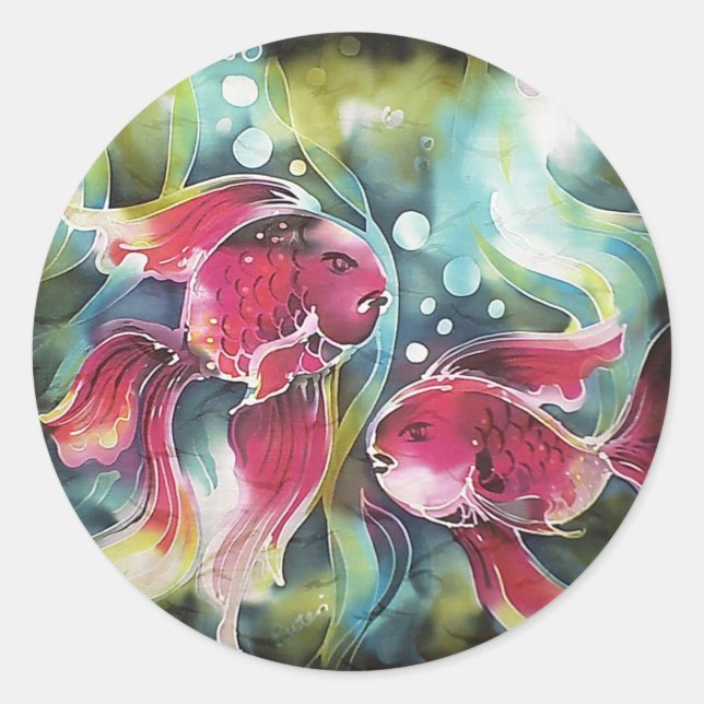 Sticker Rond Luminosité du poisson doré (Devant)