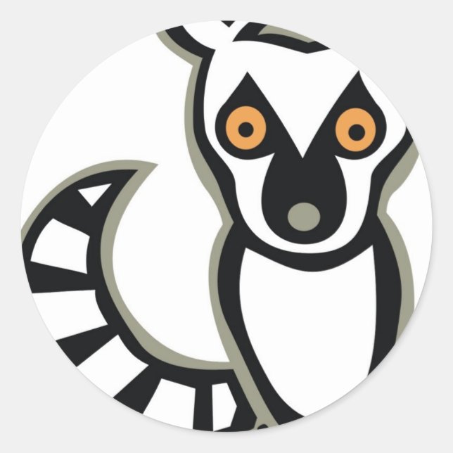 Sticker Rond LUNA le LEMUR (Devant)