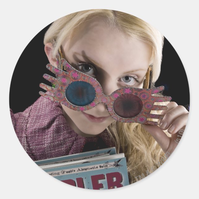 Sticker Rond Luna Lovegood Surplombe Les Lunettes (Devant)
