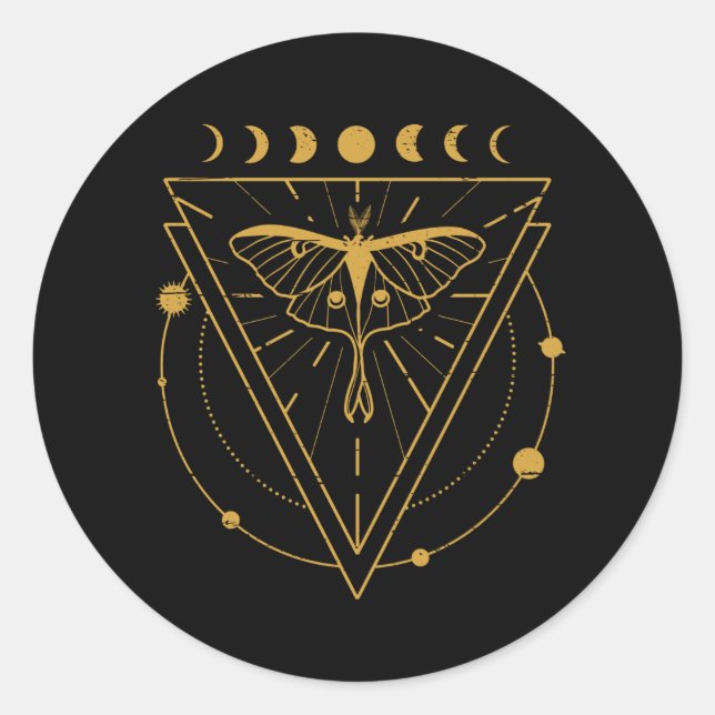 Sticker Rond Luna Moth conceptions mystiques (Devant)