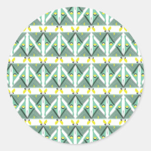 Sticker Rond Luna Moth géométrique