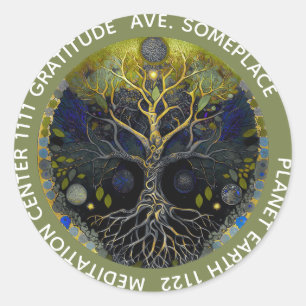 Sticker Rond Luna Rising Arbre de Vie