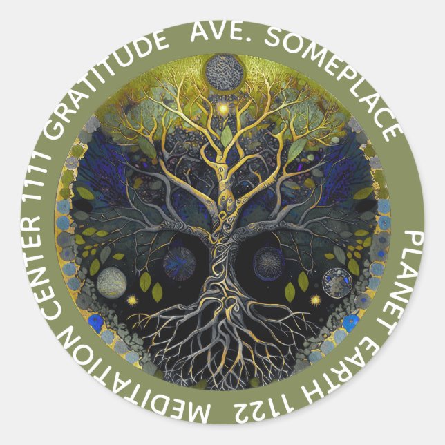 Sticker Rond Luna Rising | Arbre de Vie (Devant)