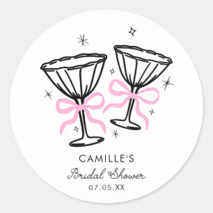 Sticker Rond Lunch de mariage au champagne rose